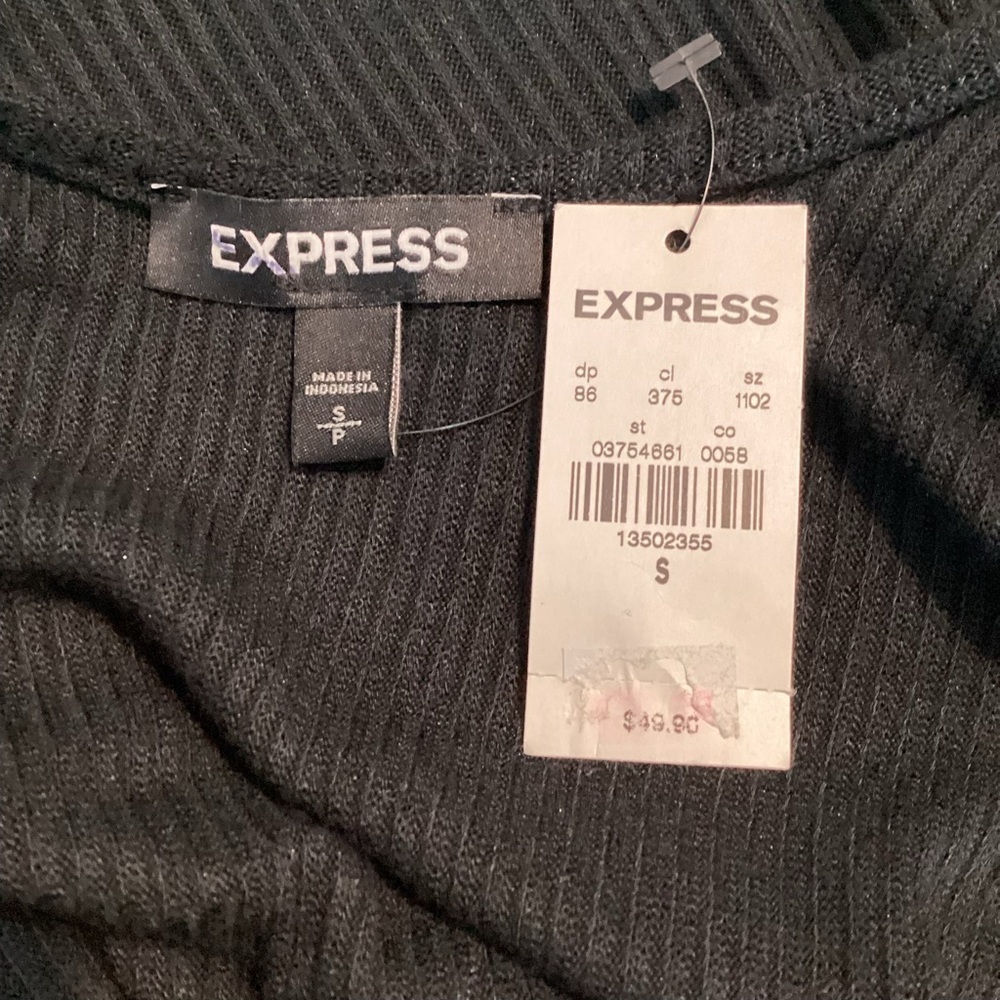Express Ribbed Tank Size S Black - Picture 6 of 7